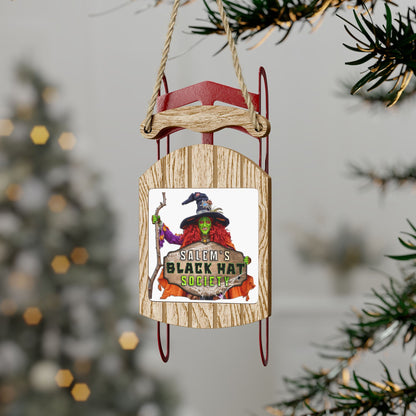 Salem's Black Hat Society Sled Ornaments
