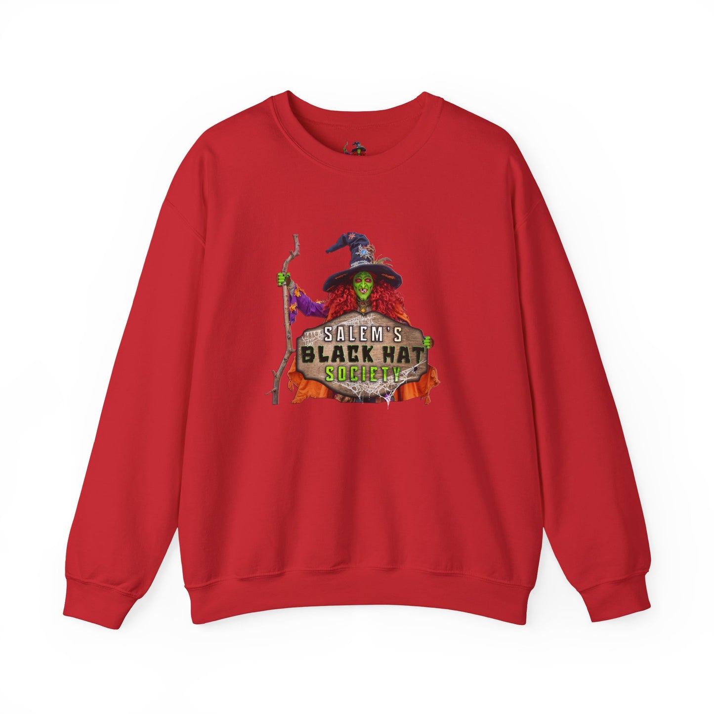 🖤 Salem’s Black Hat Society Halloween Crewneck Sweatshirt – Cozy Unisex Sweatshirt for Fall Magic, Witchy Vibes & Spooky Gifting