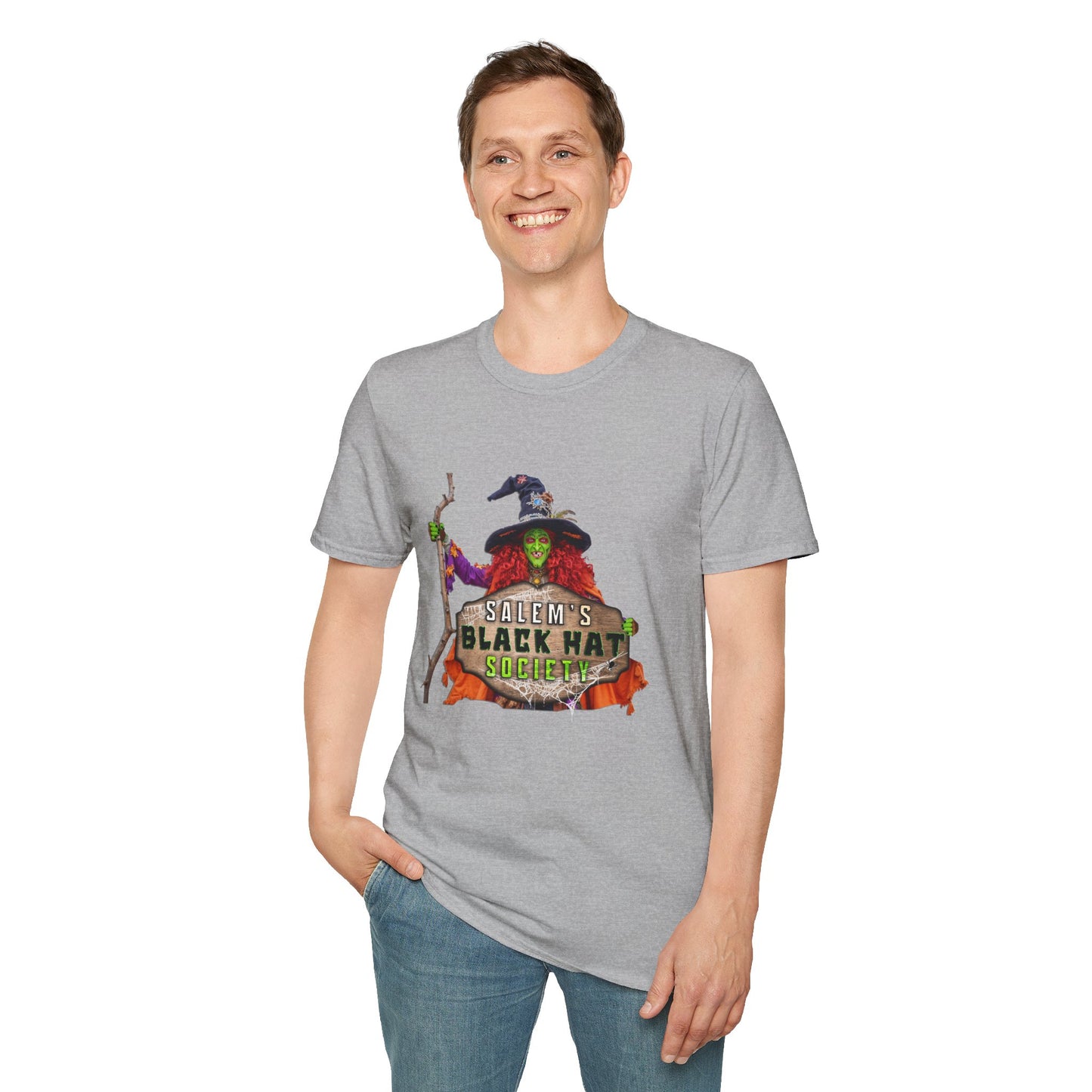 Salem's Black Hat Society Unisex T-Shirt, Halloween Tee, Witch Theme, Witchcraft Apparel, Unique Gift for Spooky Season, Cozy Everyday Wear