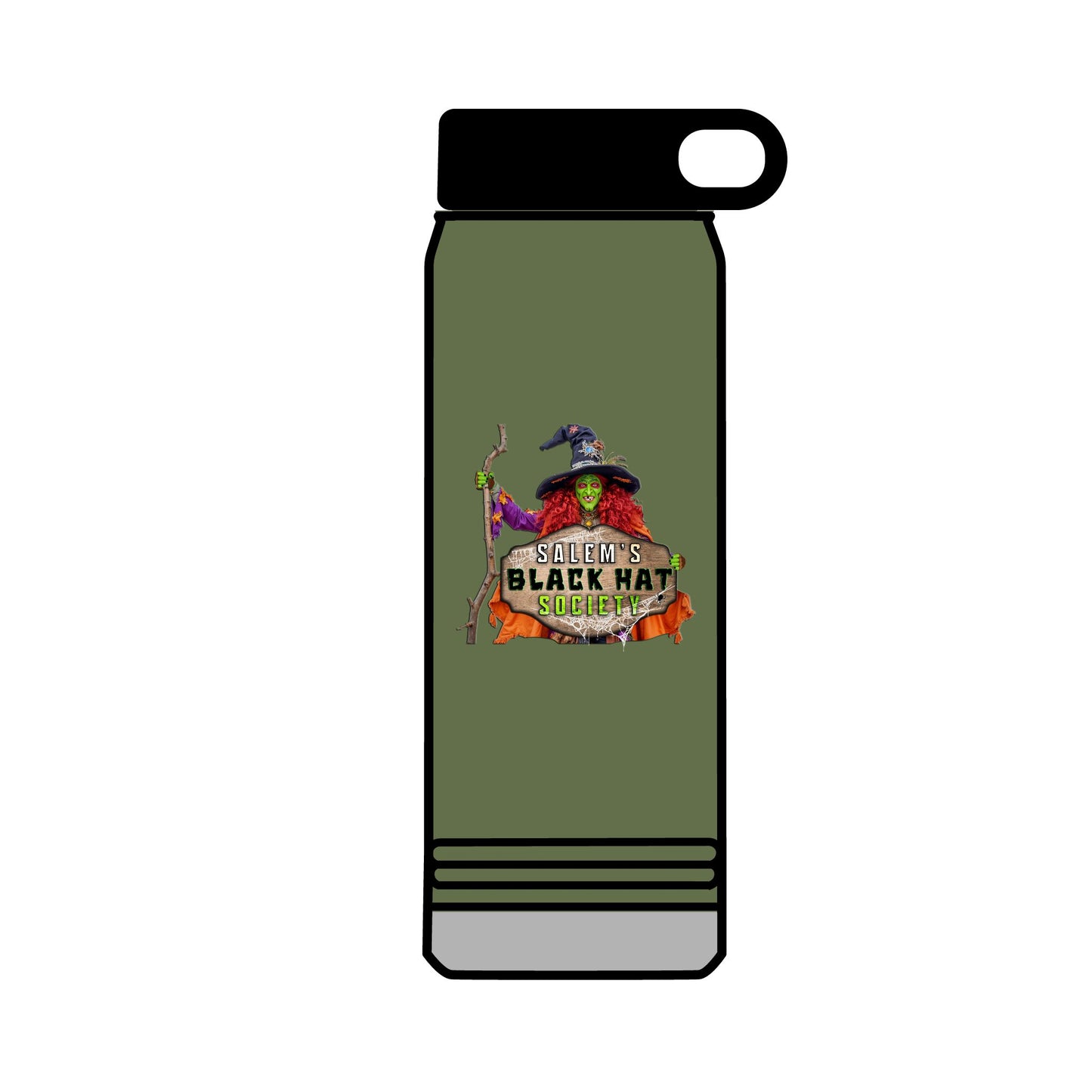 Salem's Black Hat Society BORAH! Water Bottle, 32oz, Halloween Gift, Spooky Hydration, Magical Potion Bottle