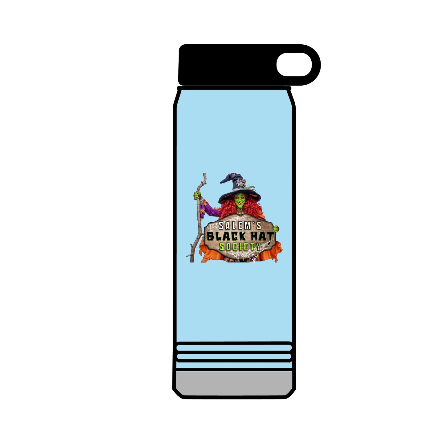 Salem's Black Hat Society BORAH! Water Bottle, 32oz, Halloween Gift, Spooky Hydration, Magical Potion Bottle