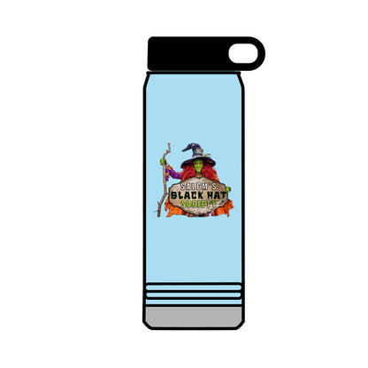 Salem's Black Hat Society BORAH! Water Bottle, 32oz, Halloween Gift, Spooky Hydration, Magical Potion Bottle