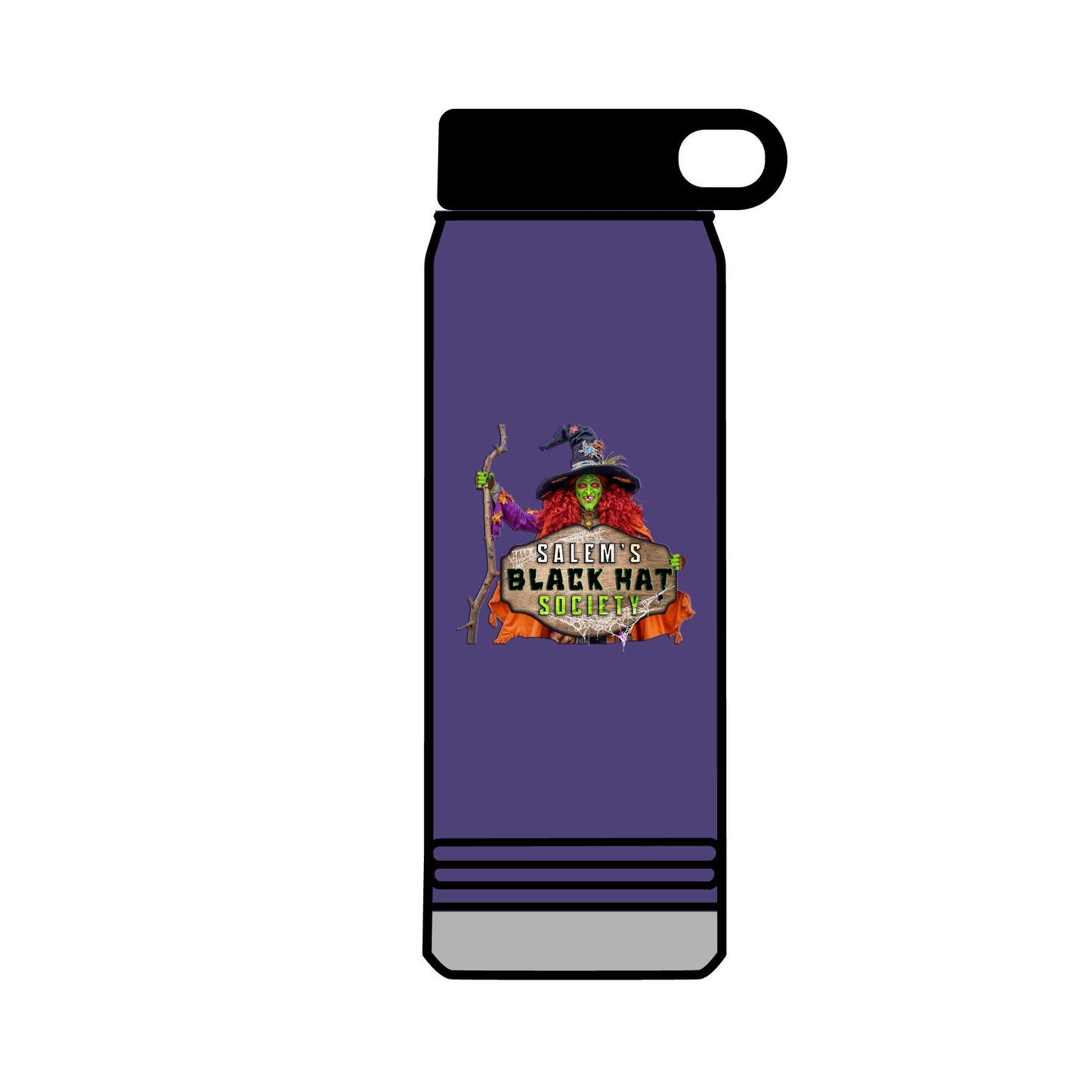 Salem's Black Hat Society BORAH! Water Bottle, 32oz, Halloween Gift, Spooky Hydration, Magical Potion Bottle