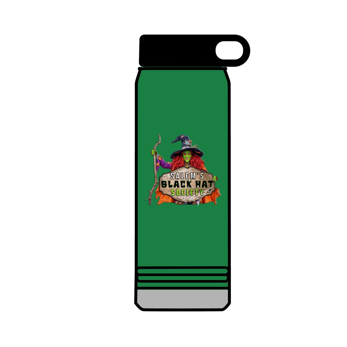 Salem's Black Hat Society BORAH! Water Bottle, 32oz, Halloween Gift, Spooky Hydration, Magical Potion Bottle