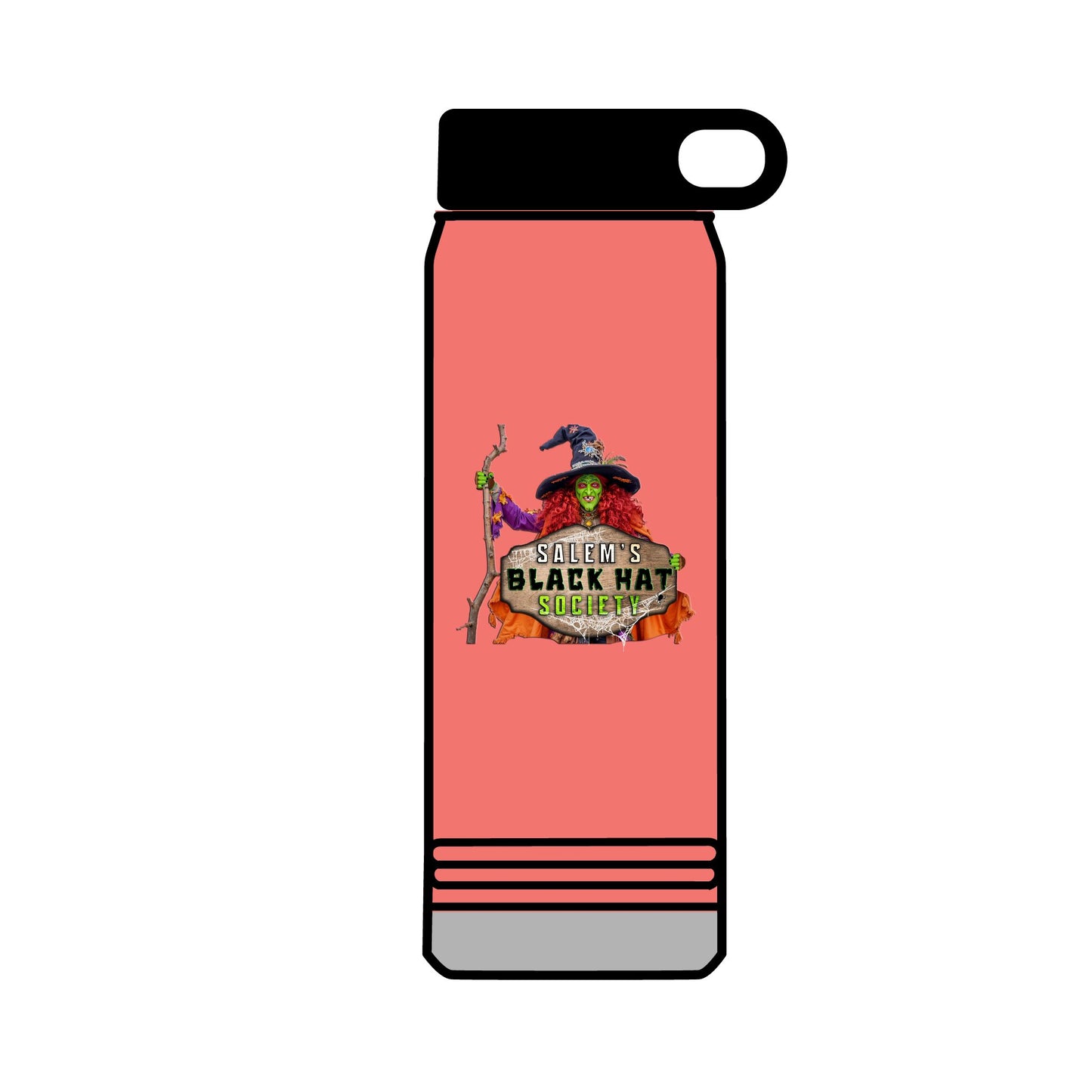 Salem's Black Hat Society BORAH! Water Bottle, 32oz, Halloween Gift, Spooky Hydration, Magical Potion Bottle