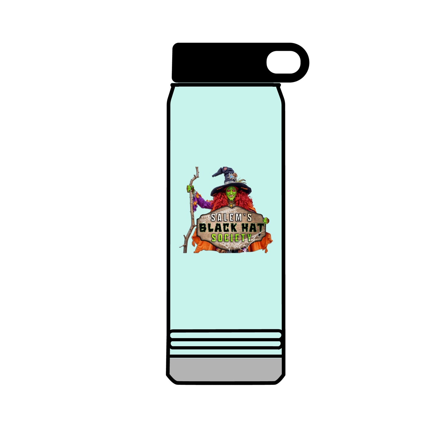 Salem's Black Hat Society BORAH! Water Bottle, 32oz, Halloween Gift, Spooky Hydration, Magical Potion Bottle