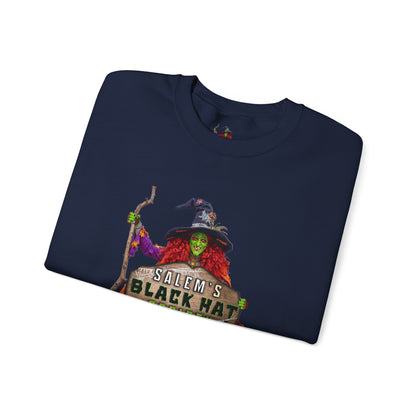 🖤 Salem’s Black Hat Society Halloween Crewneck Sweatshirt – Cozy Unisex Sweatshirt for Fall Magic, Witchy Vibes & Spooky Gifting