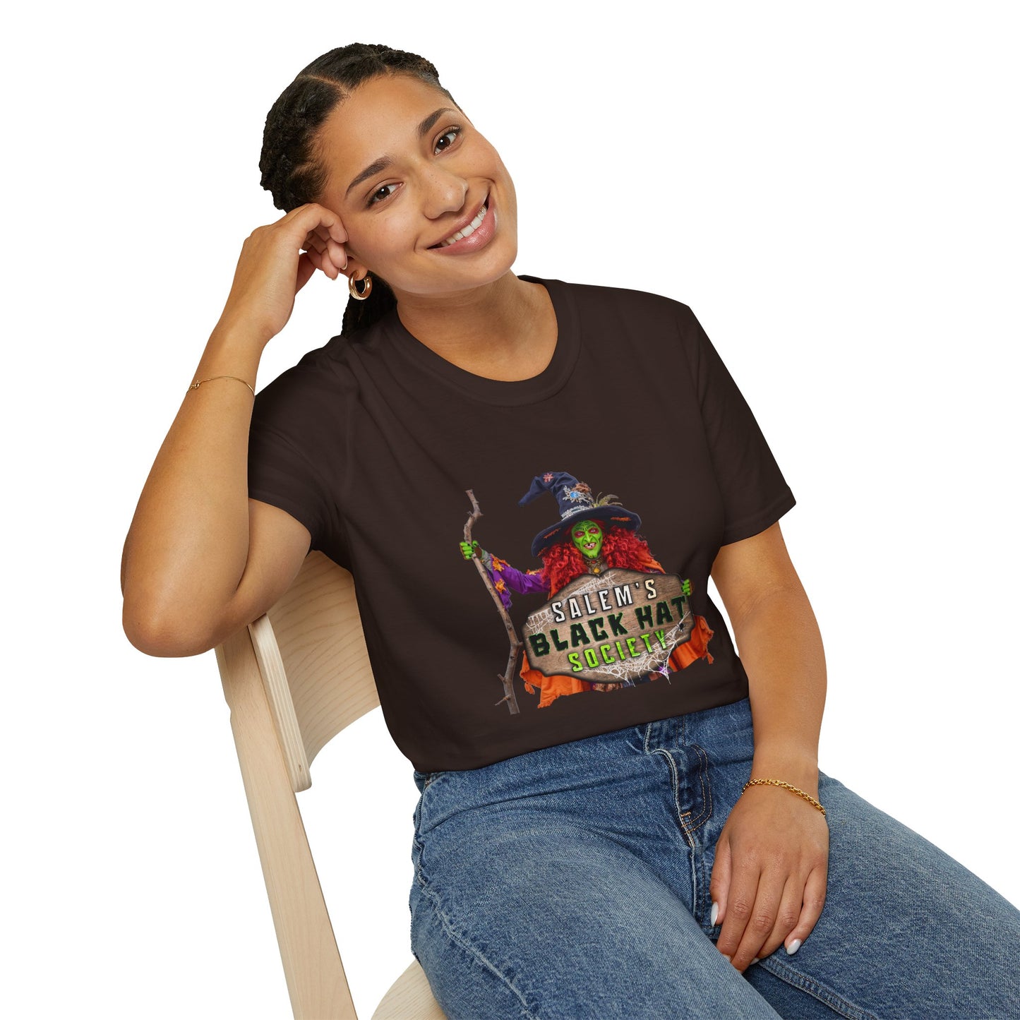 Salem's Black Hat Society Unisex T-Shirt, Halloween Tee, Witch Theme, Witchcraft Apparel, Unique Gift for Spooky Season, Cozy Everyday Wear