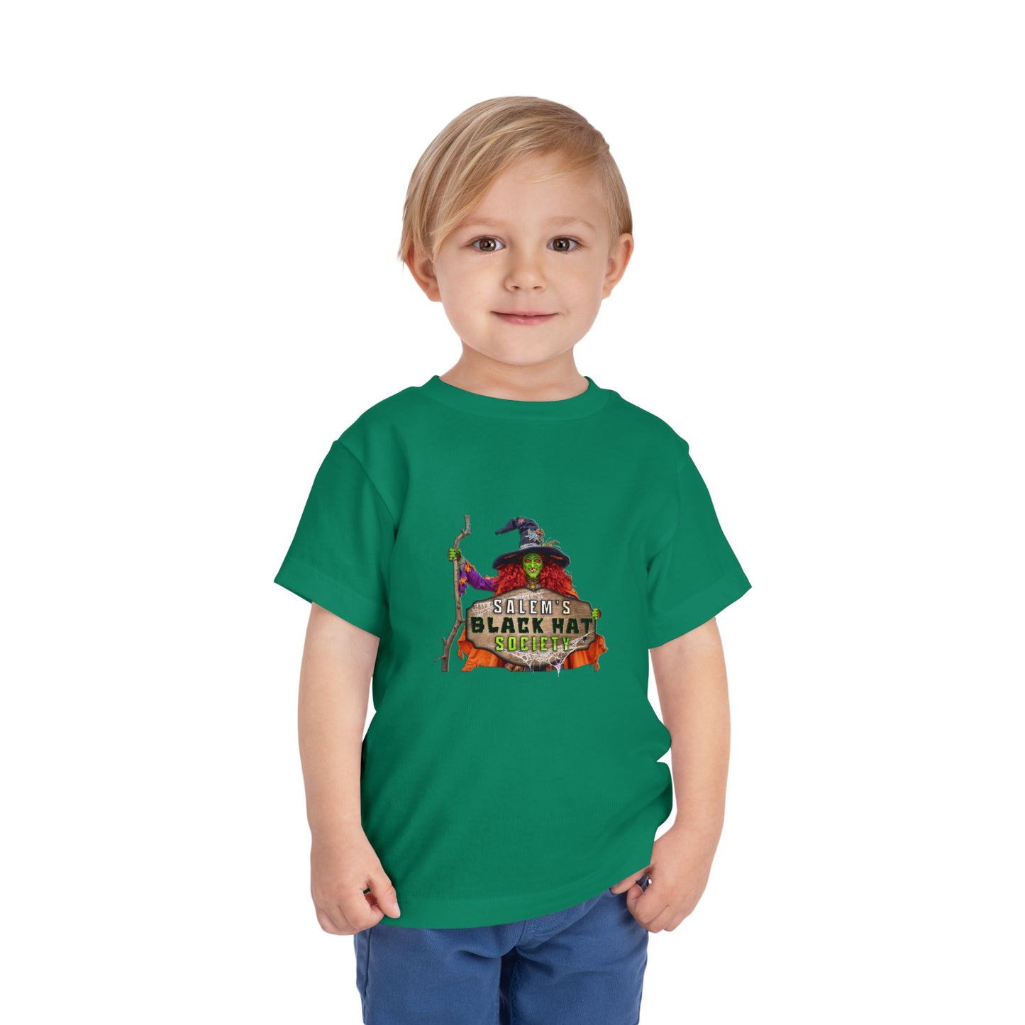 Salem's Black Hat Society Toddler Halloween Tee Spooky Black Hat Witch Design, Kids Costume Shirt, Trick or Treat, Fall Celebration Apparel