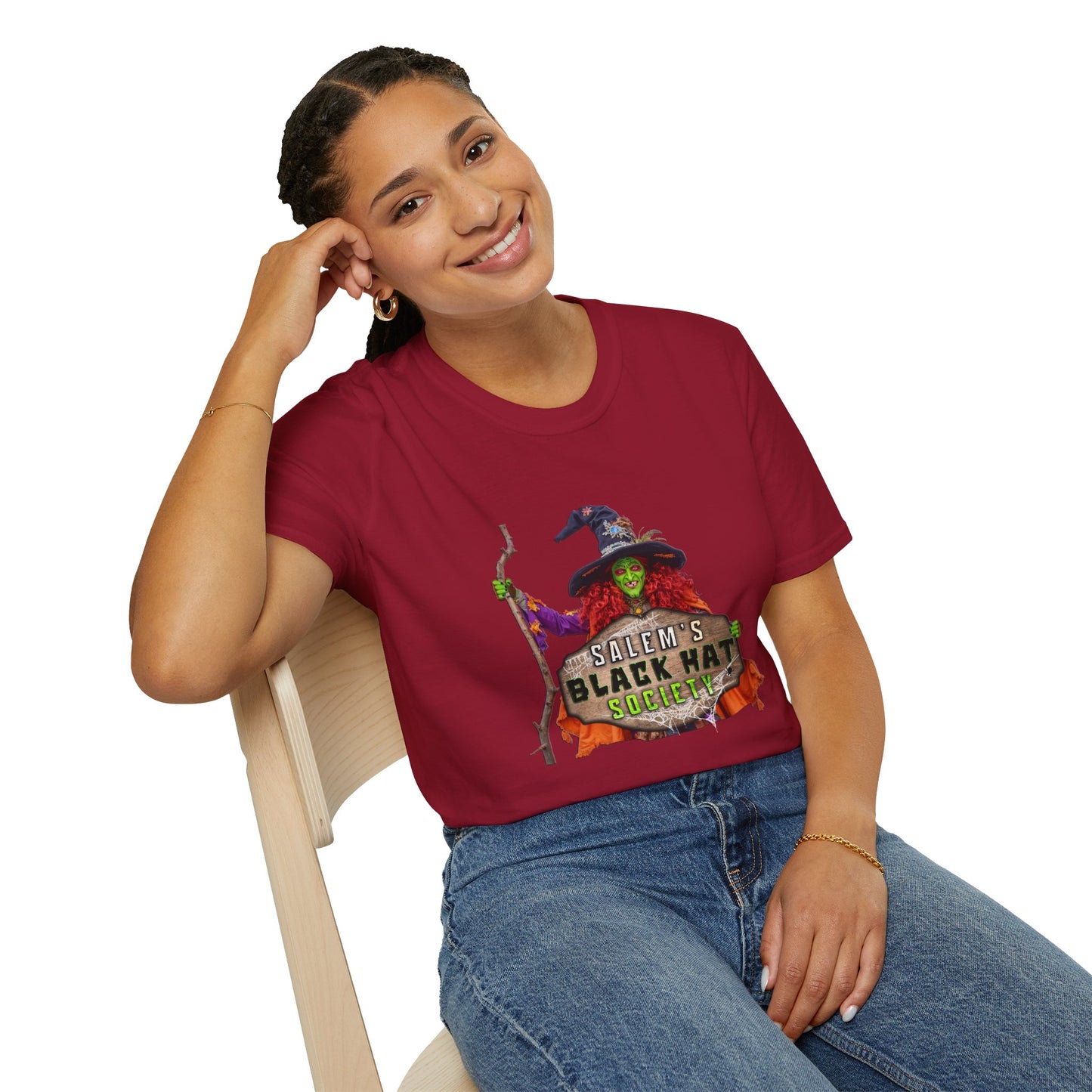 Salem's Black Hat Society Unisex T-Shirt, Halloween Tee, Witch Theme, Witchcraft Apparel, Unique Gift for Spooky Season, Cozy Everyday Wear