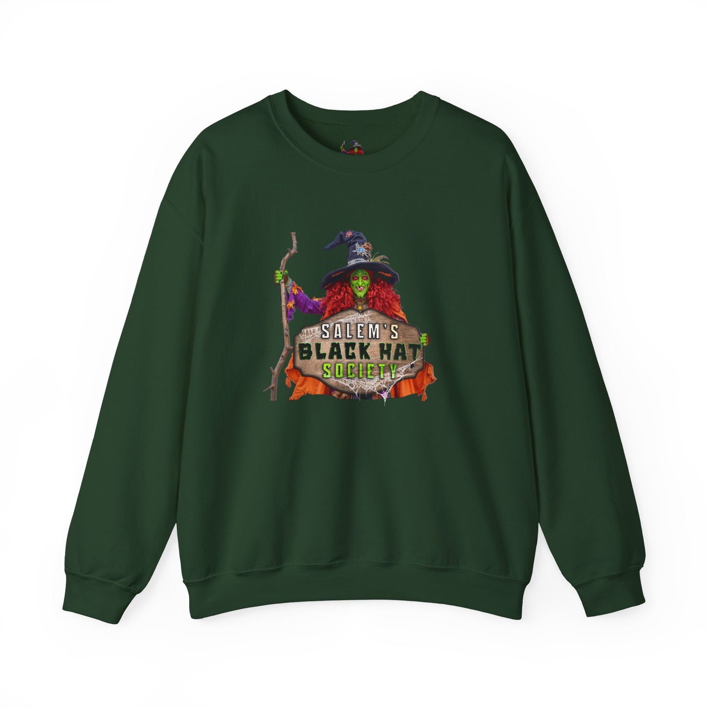 🖤 Salem’s Black Hat Society Halloween Crewneck Sweatshirt – Cozy Unisex Sweatshirt for Fall Magic, Witchy Vibes & Spooky Gifting