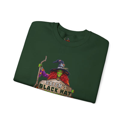 🖤 Salem’s Black Hat Society Halloween Crewneck Sweatshirt – Cozy Unisex Sweatshirt for Fall Magic, Witchy Vibes & Spooky Gifting
