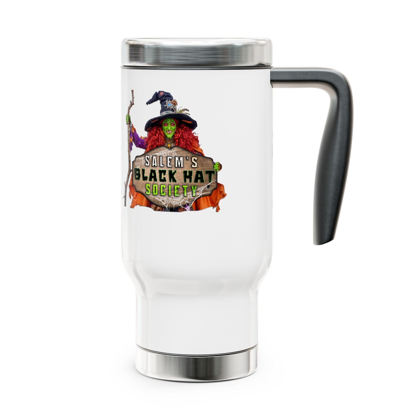 Salem's Black Hat Society BORAH! Stainless Steel Insulated Travel Mug: Halloween Gift