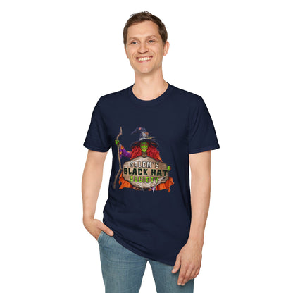 Salem's Black Hat Society Unisex T-Shirt, Halloween Tee, Witch Theme, Witchcraft Apparel, Unique Gift for Spooky Season, Cozy Everyday Wear