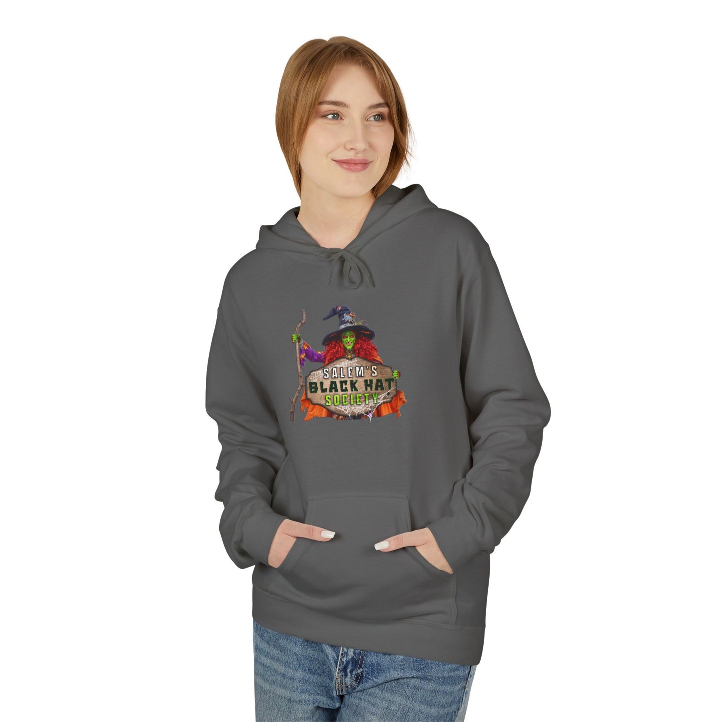 Witchy Vibes Fleece Hoodie - Halloween Gift, Cozy Sweatshirt, Unisex Hooded Sweatshirt, Spooky Apparel, Witch Costume