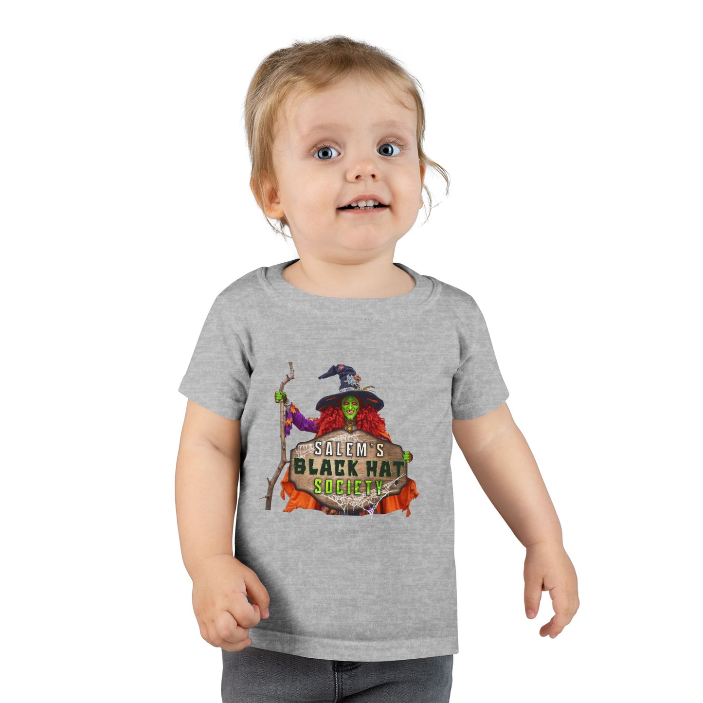 Salem's Black Hat Society BORAH! Toddler Halloween T-Shirt, Kids' Holiday Top, Halloween Gift