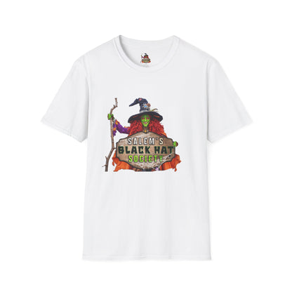 Salem's Black Hat Society Unisex T-Shirt, Halloween Tee, Witch Theme, Witchcraft Apparel, Unique Gift for Spooky Season, Cozy Everyday Wear