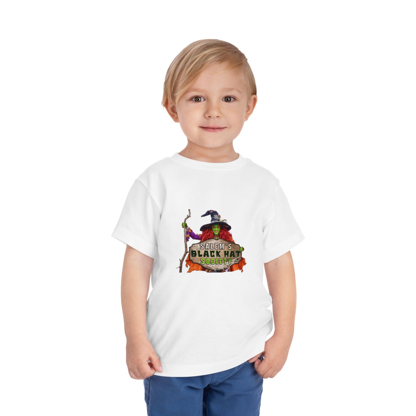 Salem's Black Hat Society Toddler Halloween Tee Spooky Black Hat Witch Design, Kids Costume Shirt, Trick or Treat, Fall Celebration Apparel