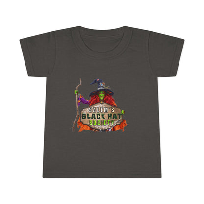 Salem's Black Hat Society BORAH! Toddler Halloween T-Shirt, Kids' Holiday Top, Halloween Gift