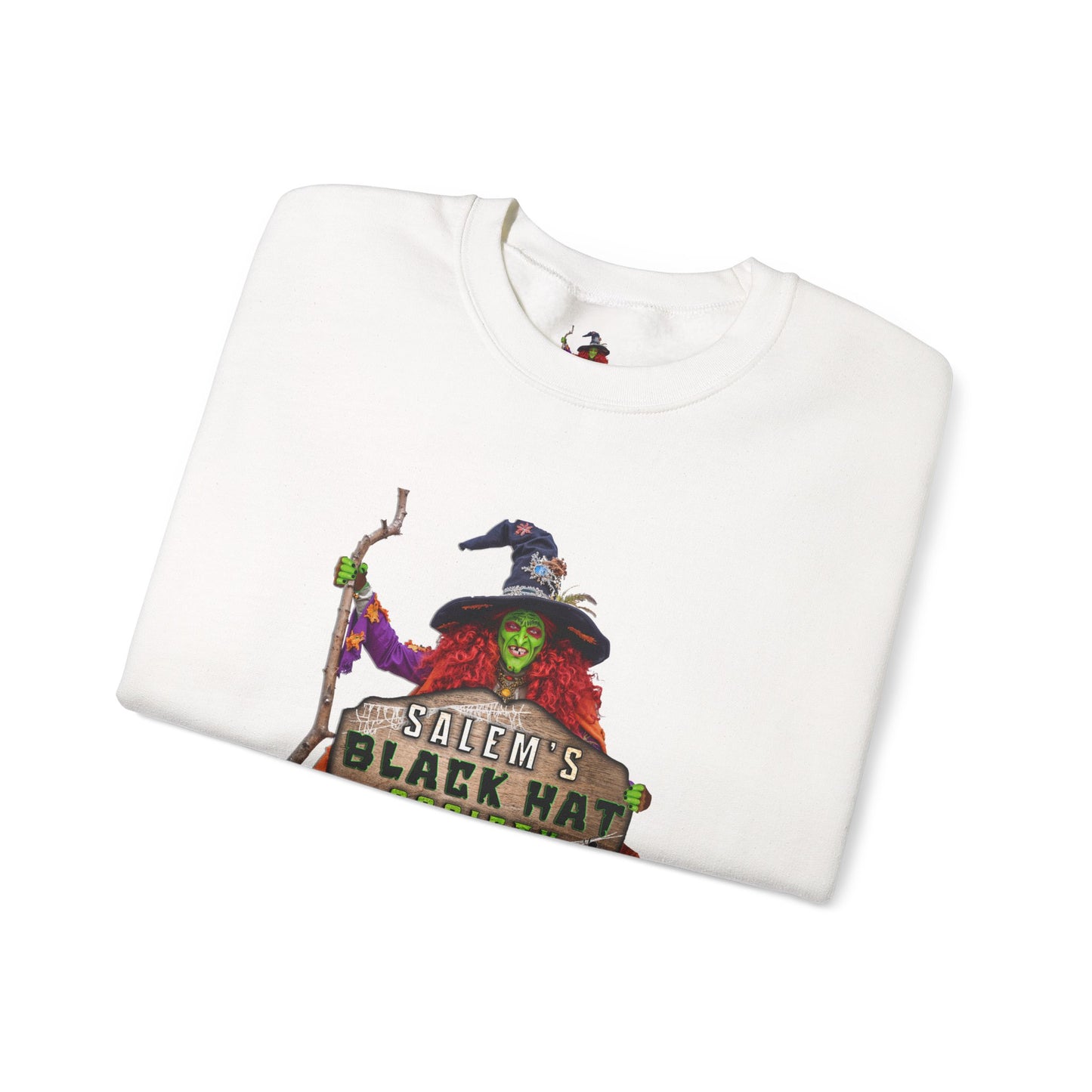 🖤 Salem’s Black Hat Society Halloween Crewneck Sweatshirt – Cozy Unisex Sweatshirt for Fall Magic, Witchy Vibes & Spooky Gifting