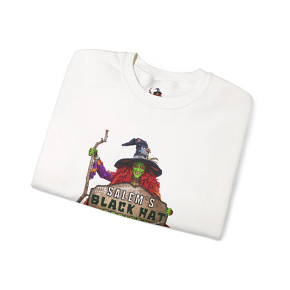 🖤 Salem’s Black Hat Society Halloween Crewneck Sweatshirt – Cozy Unisex Sweatshirt for Fall Magic, Witchy Vibes & Spooky Gifting