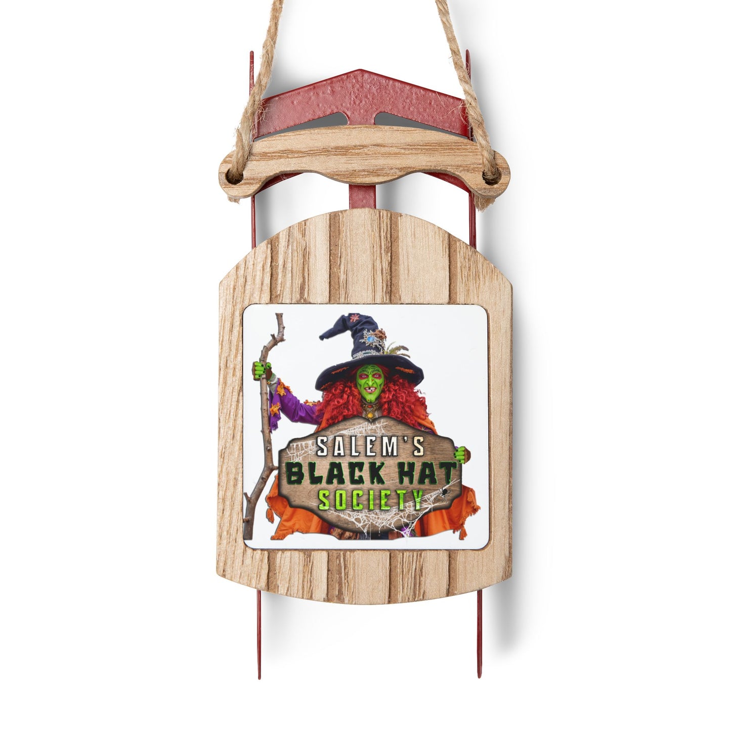Salem's Black Hat Society Sled Ornaments