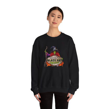 🖤 Salem’s Black Hat Society Halloween Crewneck Sweatshirt – Cozy Unisex Sweatshirt for Fall Magic, Witchy Vibes & Spooky Gifting