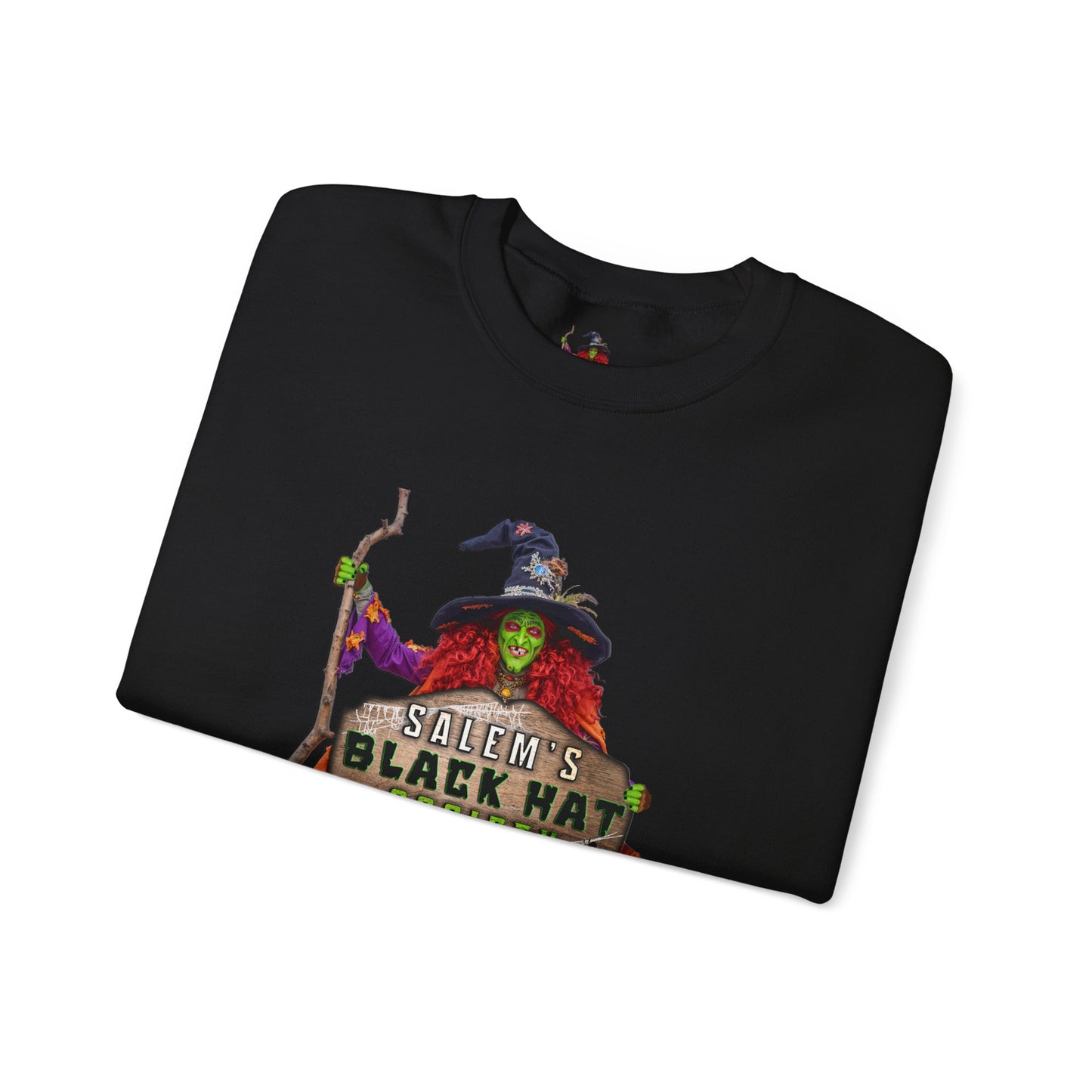 🖤 Salem’s Black Hat Society Halloween Crewneck Sweatshirt – Cozy Unisex Sweatshirt for Fall Magic, Witchy Vibes & Spooky Gifting