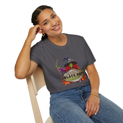 Salem's Black Hat Society Unisex T-Shirt, Halloween Tee, Witch Theme, Witchcraft Apparel, Unique Gift for Spooky Season, Cozy Everyday Wear