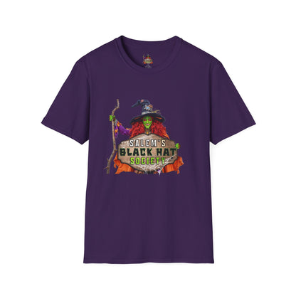 Salem's Black Hat Society Unisex T-Shirt, Halloween Tee, Witch Theme, Witchcraft Apparel, Unique Gift for Spooky Season, Cozy Everyday Wear