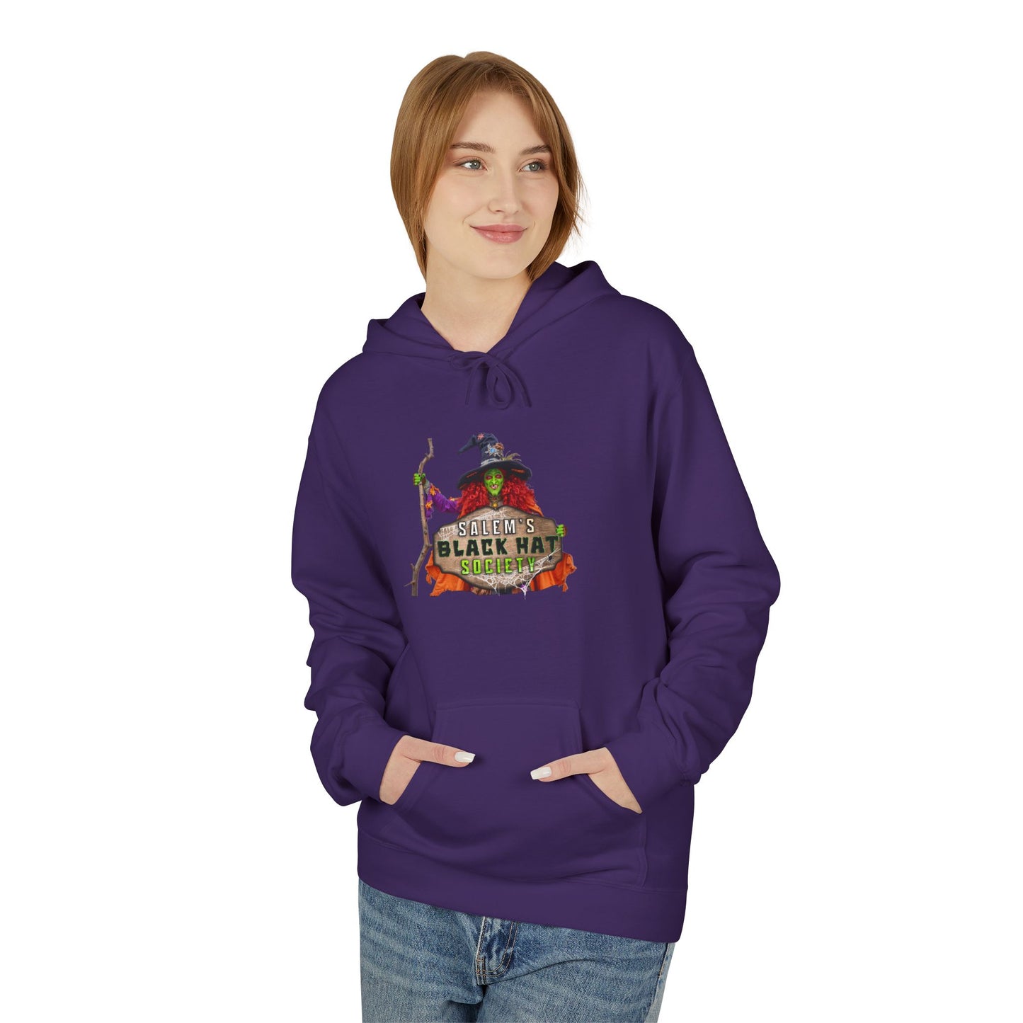 Witchy Vibes Fleece Hoodie - Halloween Gift, Cozy Sweatshirt, Unisex Hooded Sweatshirt, Spooky Apparel, Witch Costume