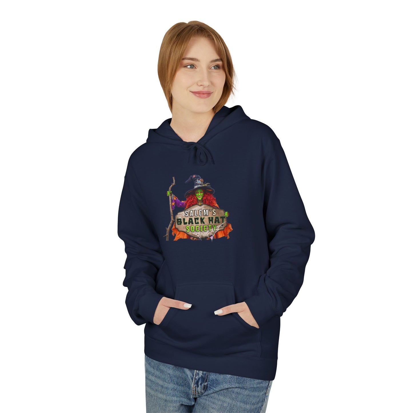 Witchy Vibes Fleece Hoodie - Halloween Gift, Cozy Sweatshirt, Unisex Hooded Sweatshirt, Spooky Apparel, Witch Costume