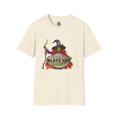 Salem's Black Hat Society Unisex T-Shirt, Halloween Tee, Witch Theme, Witchcraft Apparel, Unique Gift for Spooky Season, Cozy Everyday Wear