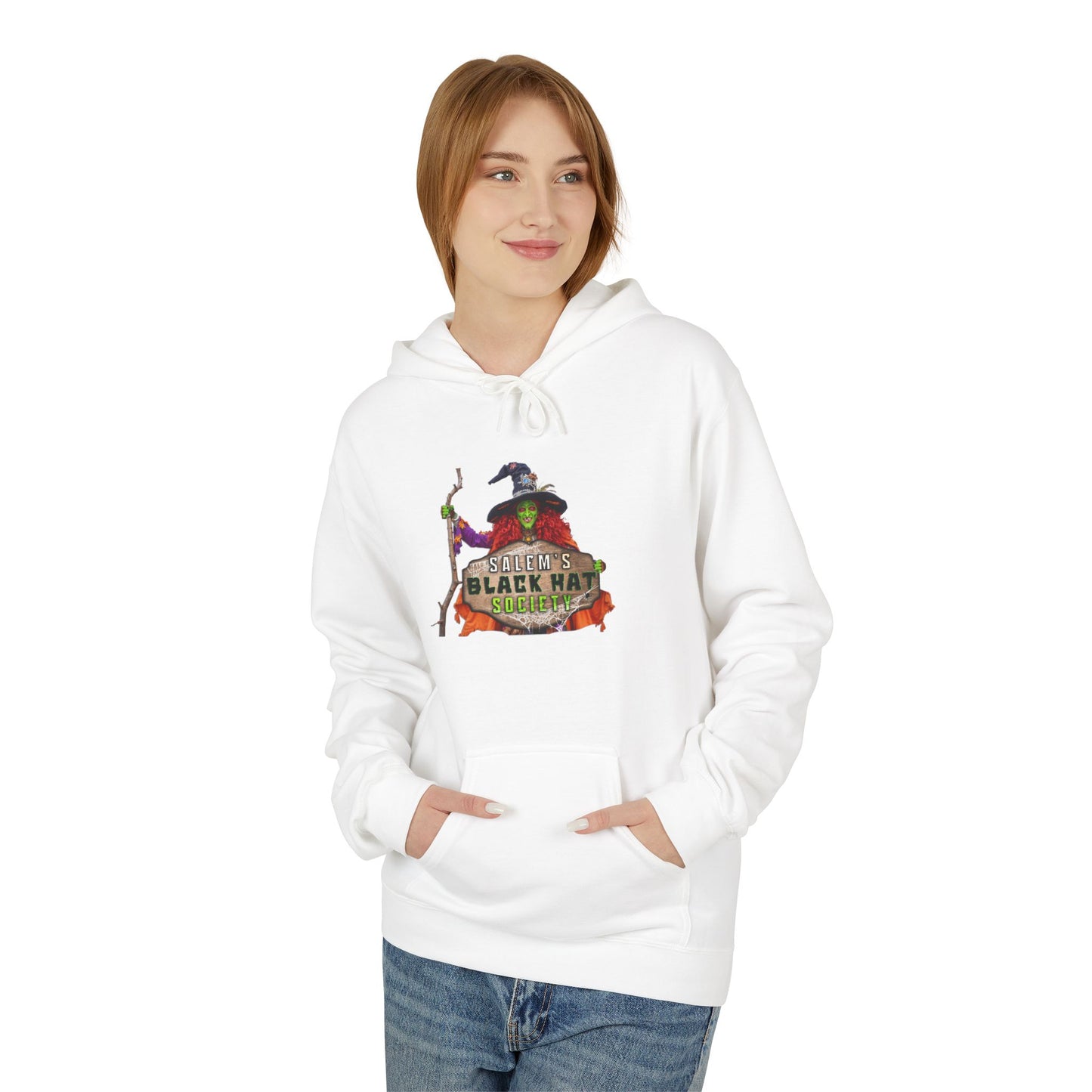 Witchy Vibes Fleece Hoodie - Halloween Gift, Cozy Sweatshirt, Unisex Hooded Sweatshirt, Spooky Apparel, Witch Costume