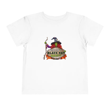 Salem's Black Hat Society Toddler Halloween Tee Spooky Black Hat Witch Design, Kids Costume Shirt, Trick or Treat, Fall Celebration Apparel