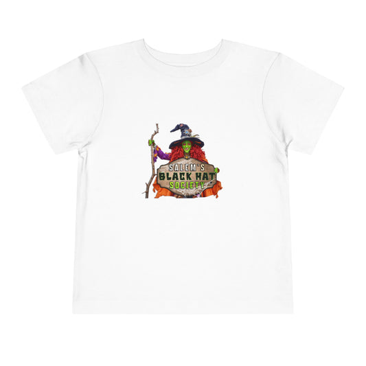 Salem's Black Hat Society Toddler Halloween Tee Spooky Black Hat Witch Design, Kids Costume Shirt, Trick or Treat, Fall Celebration Apparel