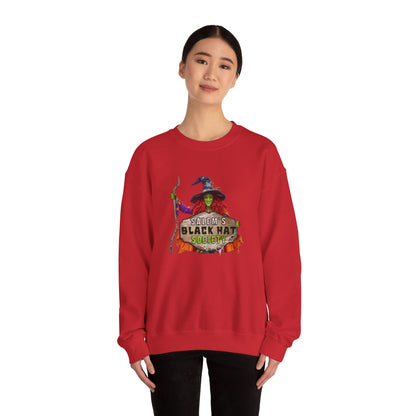 🖤 Salem’s Black Hat Society Halloween Crewneck Sweatshirt – Cozy Unisex Sweatshirt for Fall Magic, Witchy Vibes & Spooky Gifting