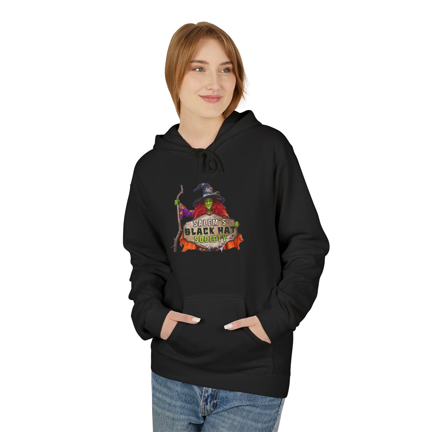 Witchy Vibes Fleece Hoodie - Halloween Gift, Cozy Sweatshirt, Unisex Hooded Sweatshirt, Spooky Apparel, Witch Costume