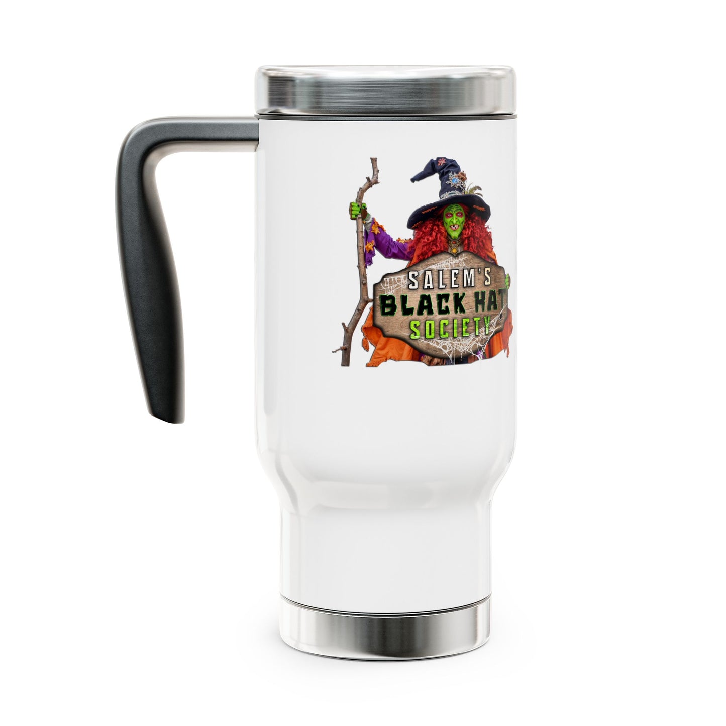 Salem's Black Hat Society BORAH! Stainless Steel Insulated Travel Mug: Halloween Gift