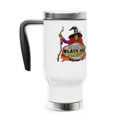Salem's Black Hat Society BORAH! Stainless Steel Insulated Travel Mug: Halloween Gift