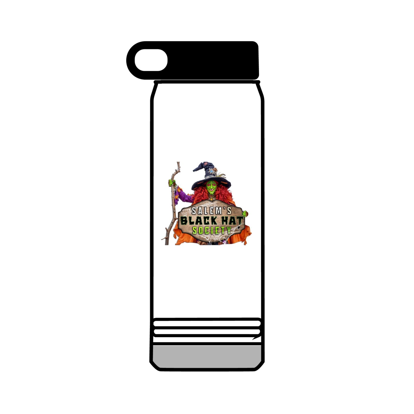 Salem's Black Hat Society BORAH! Water Bottle, 32oz, Halloween Gift, Spooky Hydration, Magical Potion Bottle