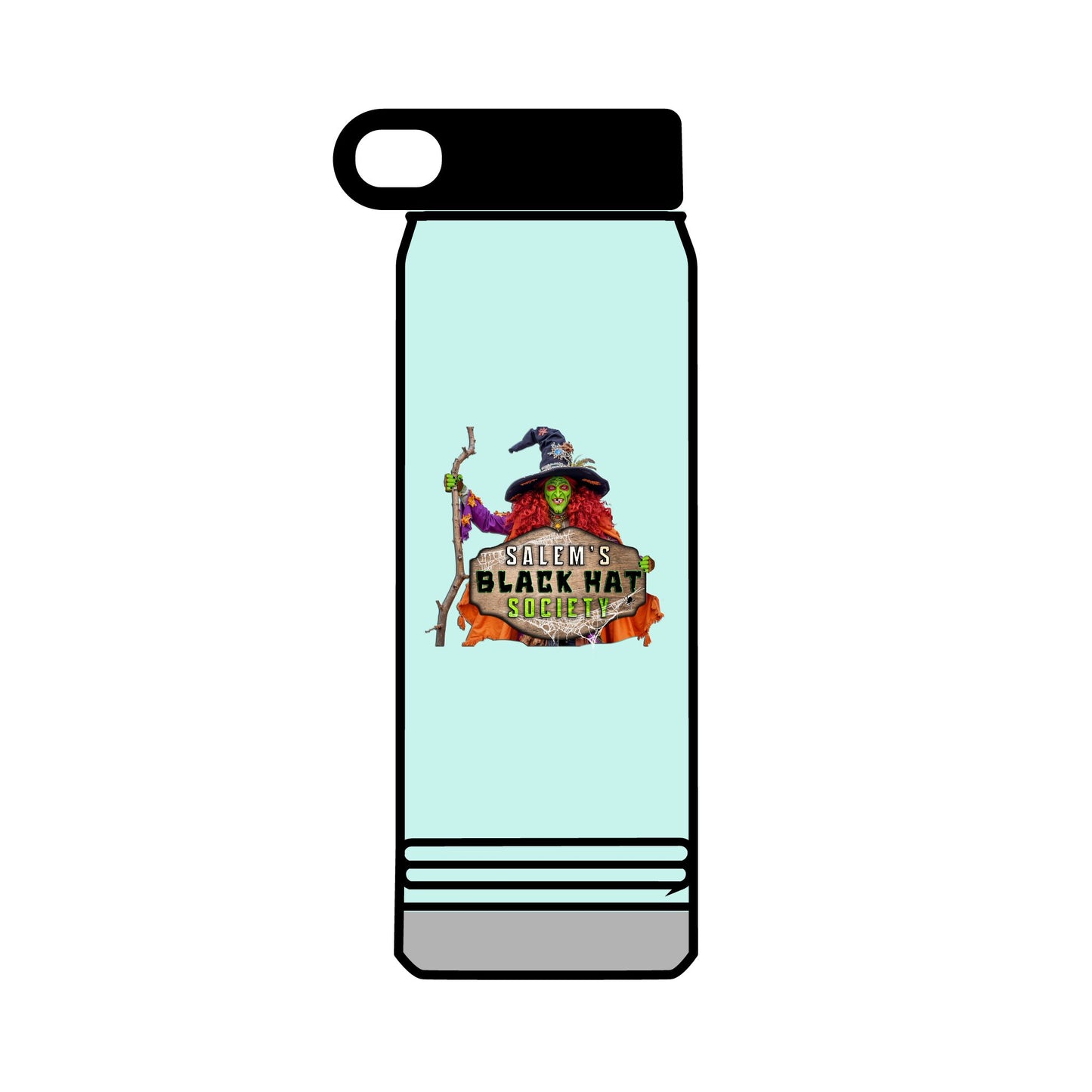 Salem's Black Hat Society BORAH! Water Bottle, 32oz, Halloween Gift, Spooky Hydration, Magical Potion Bottle