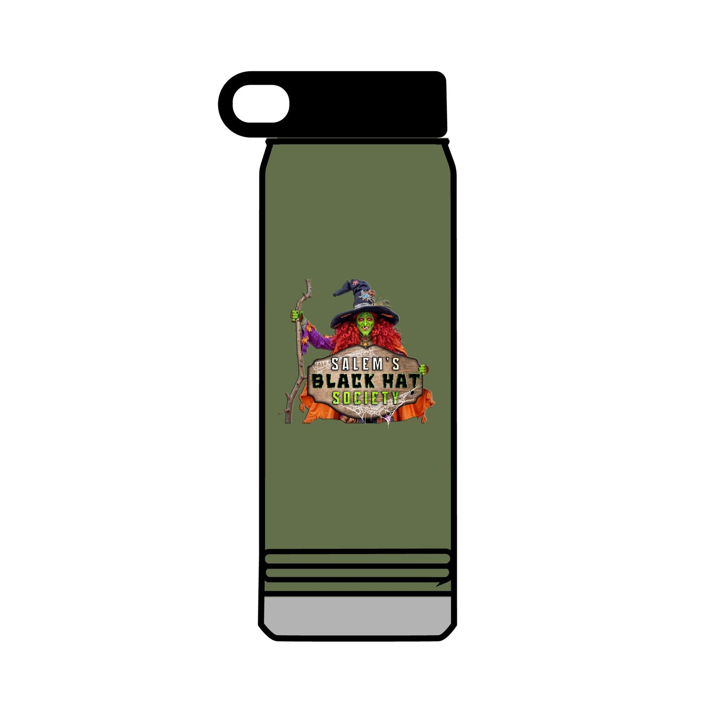 Salem's Black Hat Society BORAH! Water Bottle, 32oz, Halloween Gift, Spooky Hydration, Magical Potion Bottle
