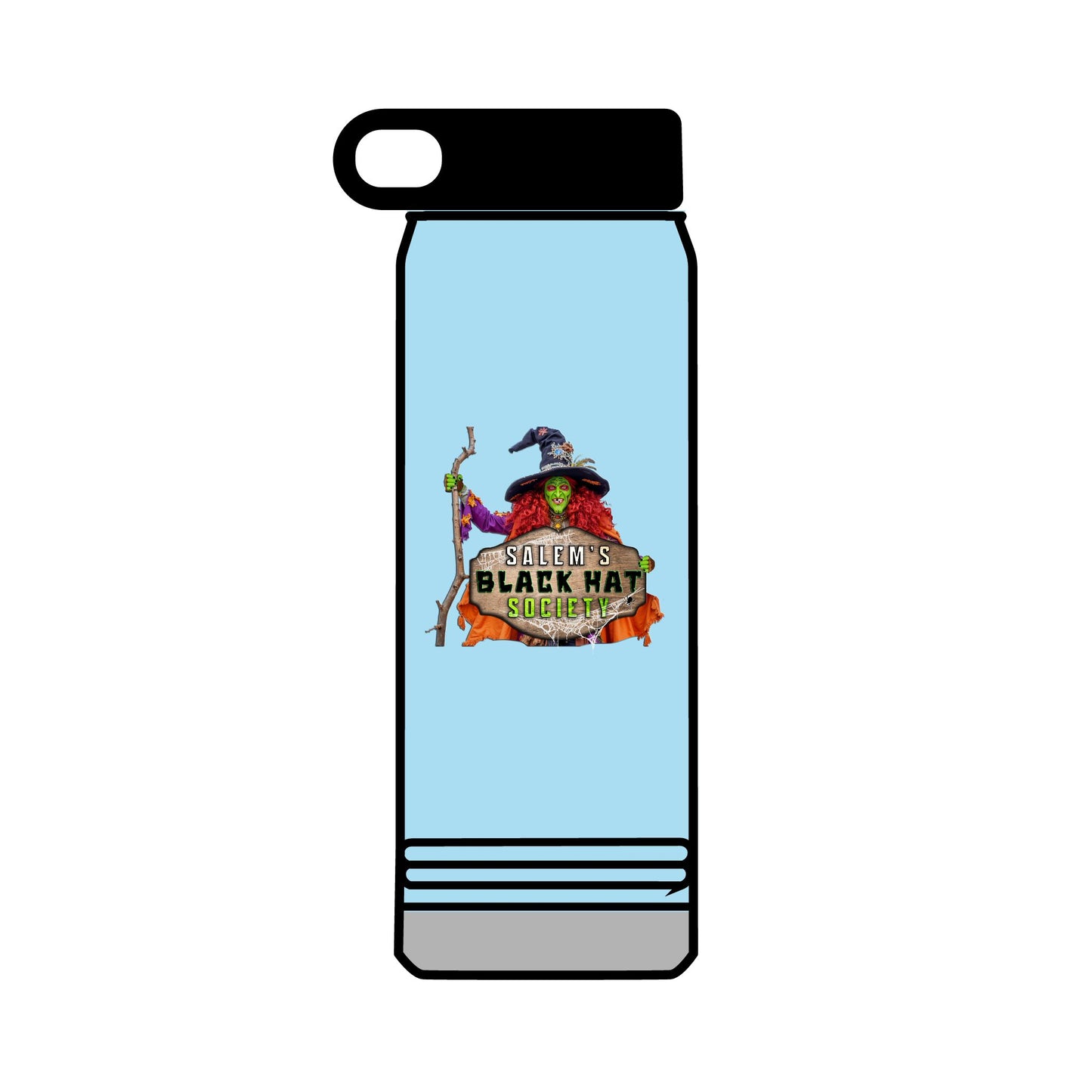 Salem's Black Hat Society BORAH! Water Bottle, 32oz, Halloween Gift, Spooky Hydration, Magical Potion Bottle