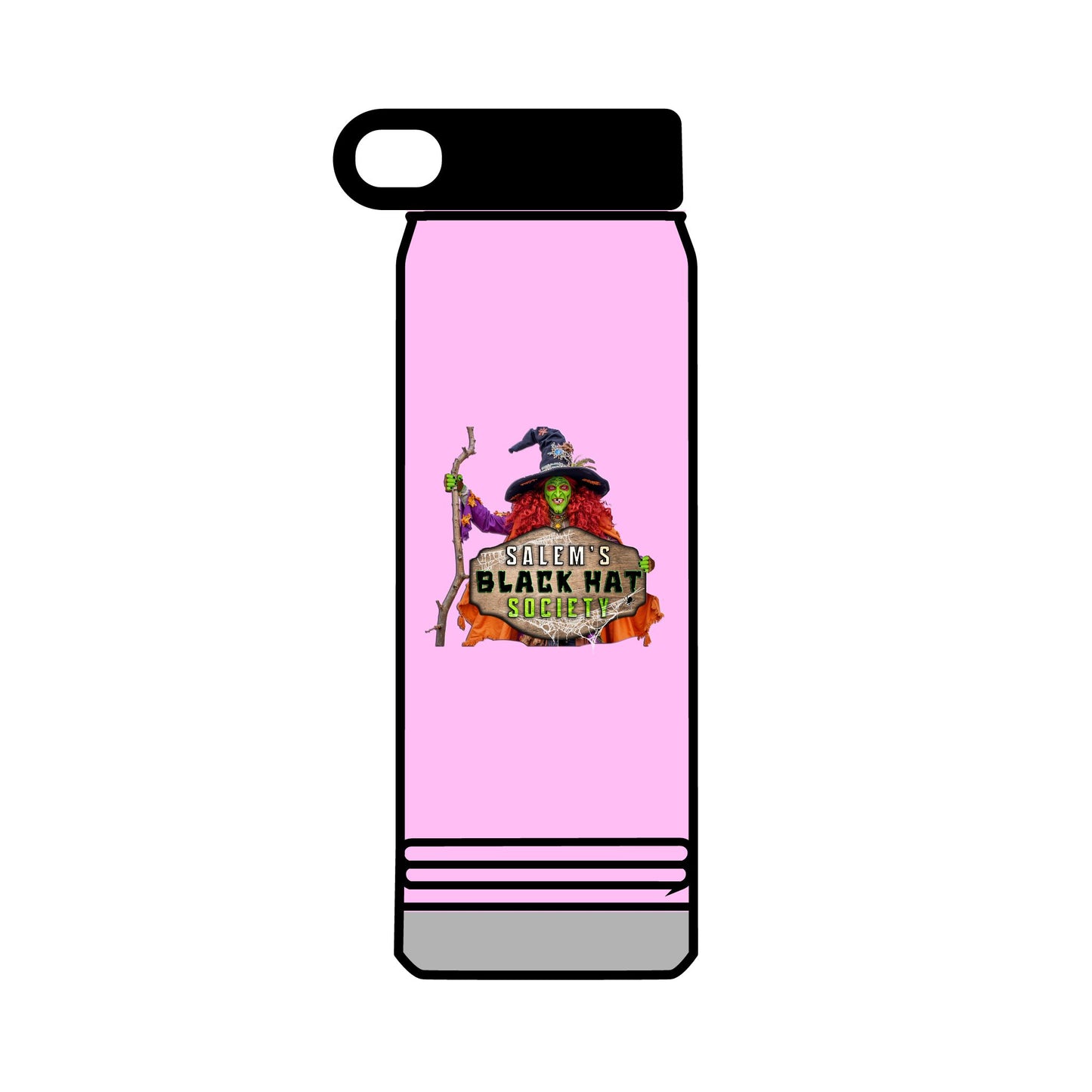 Salem's Black Hat Society BORAH! Water Bottle, 32oz, Halloween Gift, Spooky Hydration, Magical Potion Bottle
